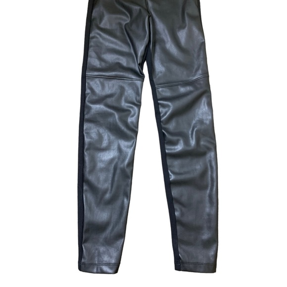M&S Collection (Marks and Spencer) Faux Leather Contrast Legging Black Size 2 - Picture 5 of 10